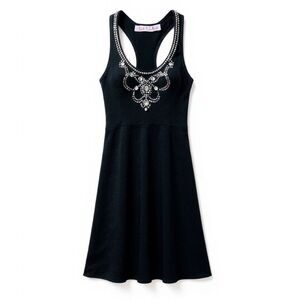 Rock & Culture Black Tank Dress with Rhinestone Embellishments